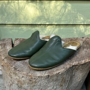 Sabah men’s Dark Green Shearling Slippers size 43